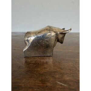 VTG Dansk Silverplate STEER BULL Animal Paperweight Trinket Gunnar Cyren 1970